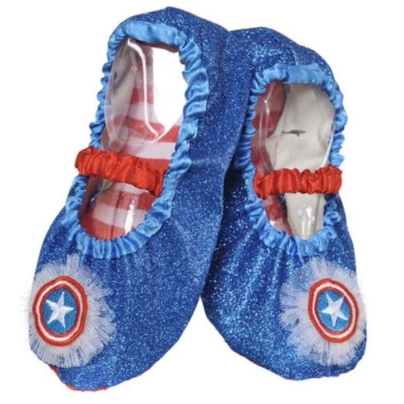 Marvel American Dream Slipper Shoes Girls Ages 4+ Patriotic Dress Up Costume - Picture 1 of 4